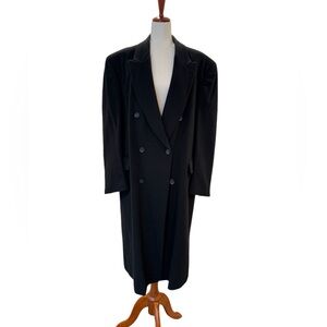 Black Long  Coat Imported Fabric Cashmere Size 44R‎